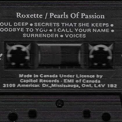 Roxette - Pearls Of Passion - Canada 1989 - MC - With Scale, Without XDR